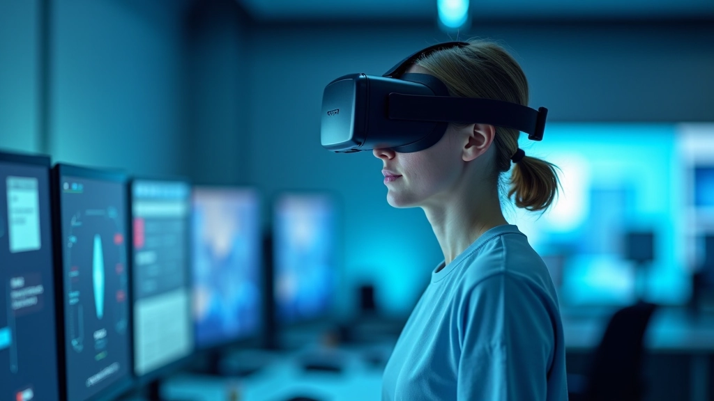 Žmogus naudoja MR akinius, kuriuose matomi virtualūs objektai realiai sąveikaujantys su aplinka