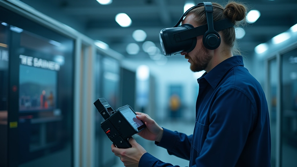 Darbuotojas VR aplinkoje atliekantis praktines užduotis ir simuliavimas